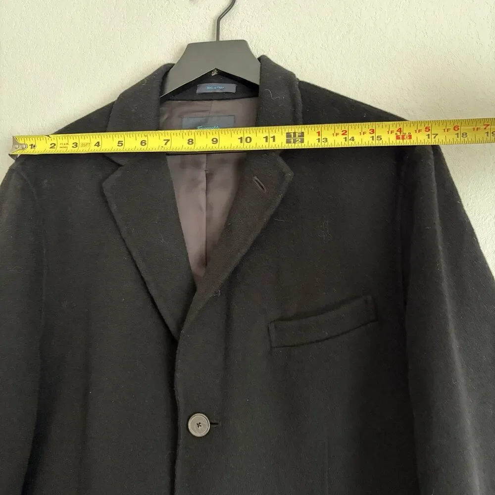 Faconnable Mens Wool Three Button Unlined Blazer Size L Black